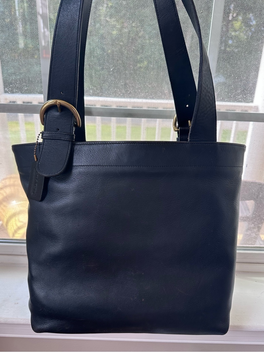 Vintage Coach Soho Lafayette 4140 Black Leather Tote 1990s